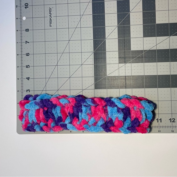 Handmade Kid’s Super Soft & Cozy Winter Headband/Ear Wrap - Pink, Purple & Blue - Picture 8 of 9